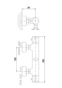Смеситель термостатический для душа DUNAJ TERMOSTAT TRM80.5 купить в интернет-магазине сантехники Sanbest